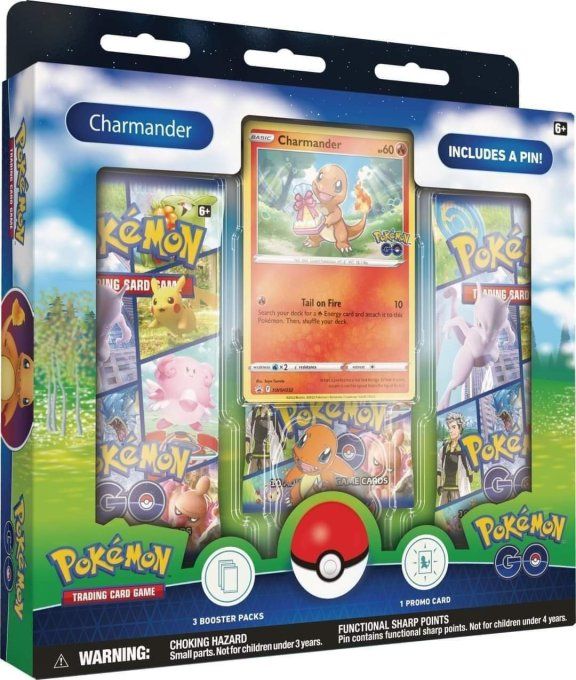Coffret Pinbox Pokemon Go EB10.5 - Salameche, Carapuce et Bulbizarre - FR